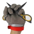 thumbnail image 2 of Plastic Belt Stainless Steel Mesh Glove Cut Resistant Chain Mail Protective Anti-cutting Glove, 2 of 5