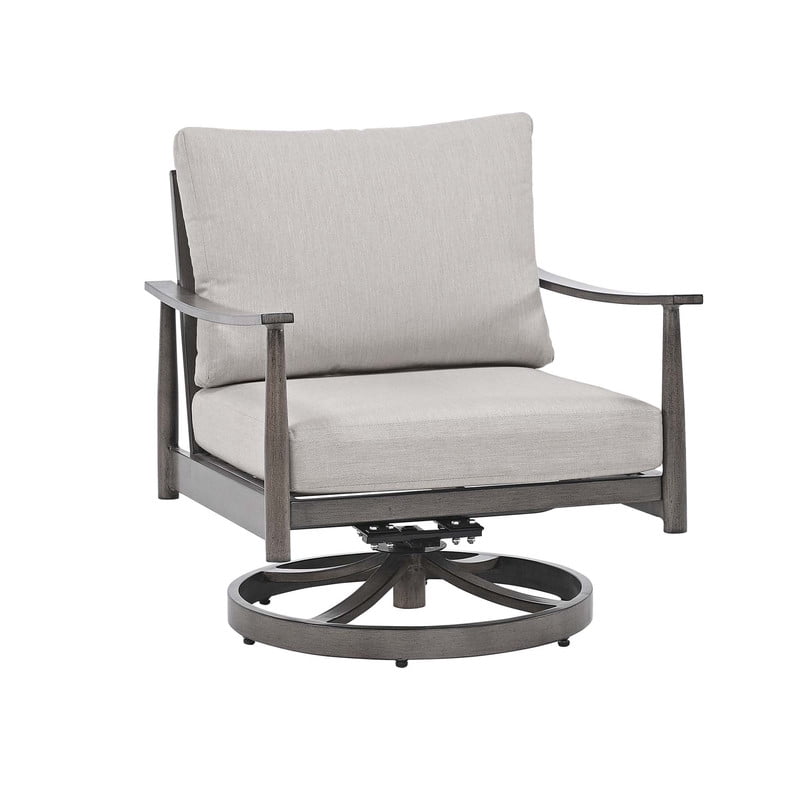1-Pcs All-Weather Patio Swivel Chair, Aluminum Single Outdoor Dining Chair with Cushion