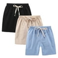 thumbnail image 2 of Cethrio Girls Summer Shorts, 3 Piece Lightweight Casual Cotton Linen Athletic Shorts Blue Size 9-10 T, 2 of 9