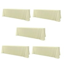 Ivory Polyester Rectangle Tablecloth 90" x 156" 5-Pack by Chivari