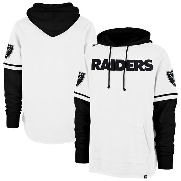 Men's '47 White Las Vegas Raiders Trifecta Shortstop Pullover Hoodie
