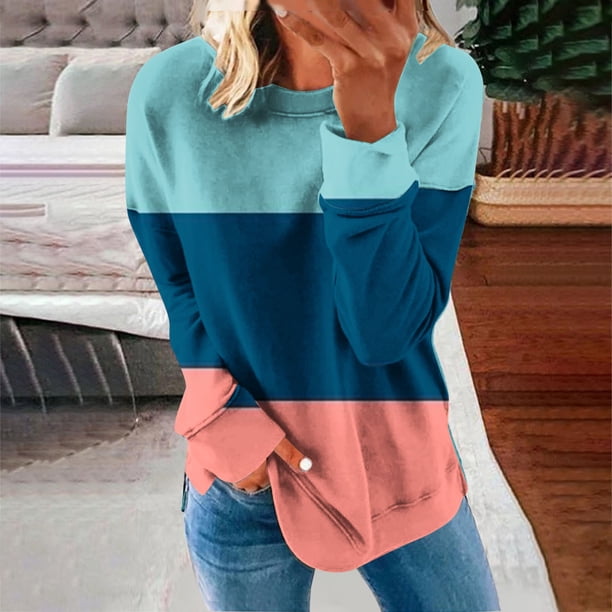ICHUANYI Liquidación Sudadera con capucha estampada de moda de manga larga con cuello redondo informal para mujer Sin sudadera con capucha ICHUANYI WER2023082204851