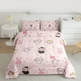 thumbnail image 3 of Feelyou Kawaii Angel Pig Bedding Comforter Set for Child, Cute Princess Twin Comforter Sets, Girly Pink Cartoon Animal Reversible Bedding Set, Breathable Home Decor, 2 Pieces, 3 of 9