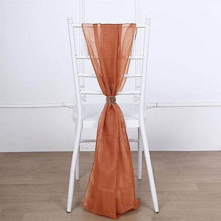 

5 Terracotta Extra Wide Premium Chiffon Chair Sashes