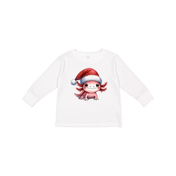 Inktastic Christmas Axolotl Boys or Girls Long Sleeve Toddler T-Shirt