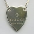thumbnail image 2 of Pre-Owned Gucci necklace trade plate SV925 approximately 7.9g silver heart pendant... (Good), 2 of 11