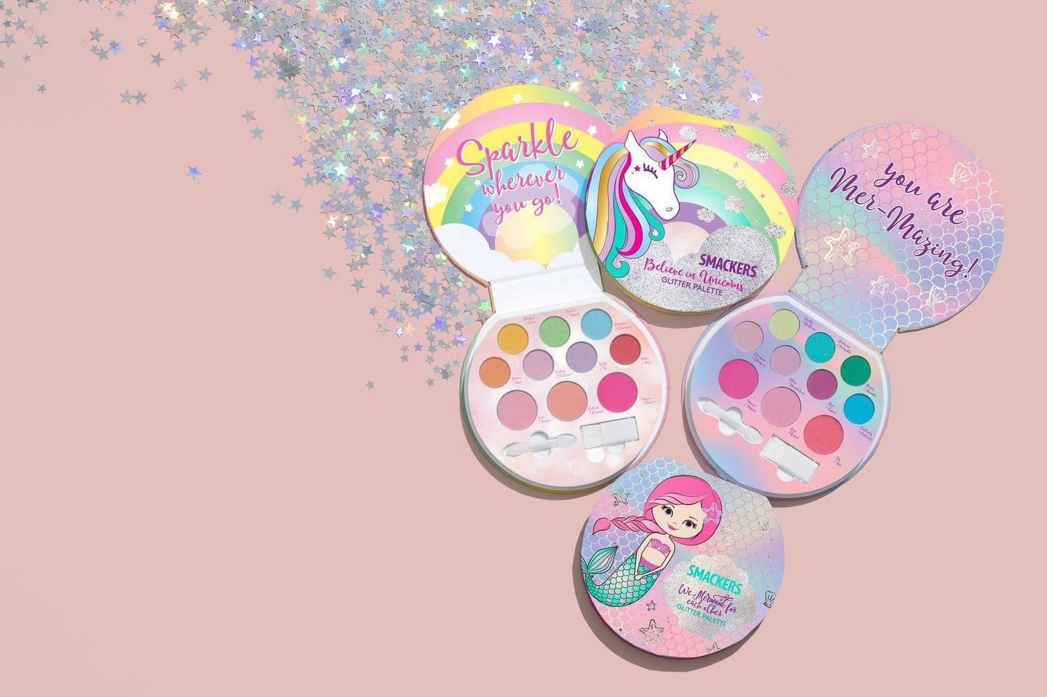 Sparkle & Shine Makeup Palette - Unicorn Palette, Lip Smacker Glitter Makeup Palette