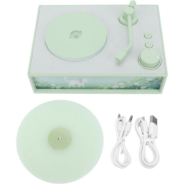 BotaniNest Retro Designed To Resemble A Vinyl Record Player Portable Wireless With Aromatherapy Function And Night Light Classic Gramophone Style.(10ml)