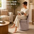 thumbnail image 4 of Casa Pura Furniture Swivel Accent Chair with Storage, Round Upholstered Barrel Chair with Foldable Backrest, Light Gray Leopard, 4 of 7