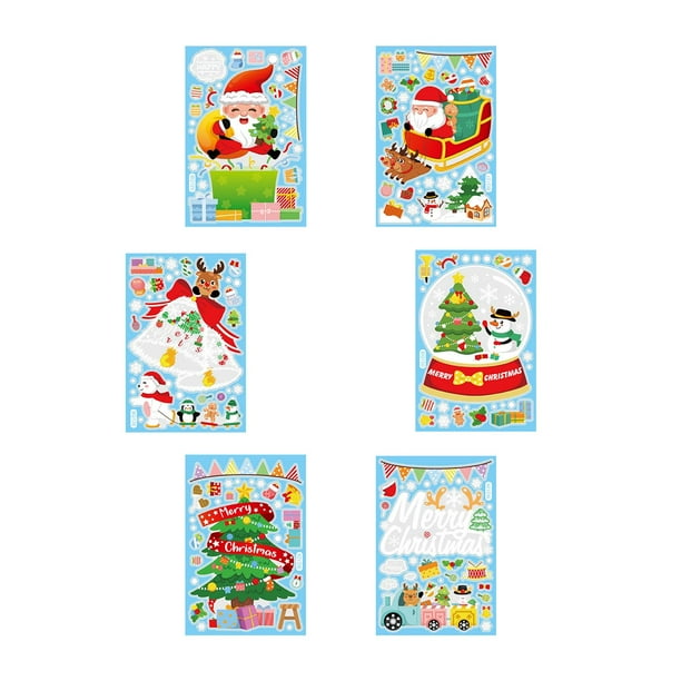 6 Uds. de Adhesivos navideños Sunnimix para ventana 20 cm x 30 cm Estilo B