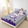 thumbnail image 5 of Homewish 3-Piece Ball Sports Player Twin Sheet Set, Grey Purple Baseball Teens Kids Decor, 5 of 8