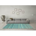 thumbnail image 3 of Ahgly Company Indoor Round Oriental Light Blue Modern Area Rugs, 3' Round, 3 of 4