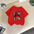 thumbnail image 4 of Summer Little Girls Graphic T Shirt Round Neck Short Sleeved Tee Summer Casual T-Shirt, 4 of 4