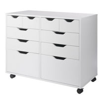 Pemberly Row 4-Drawer Engineered Wood Mobile Storage Cabinet in Crisp White