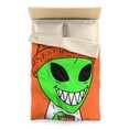 thumbnail image 4 of Big Smile Popcorn Green Visitor Peace Hat Microfiber Duvet Cover, 4 of 7