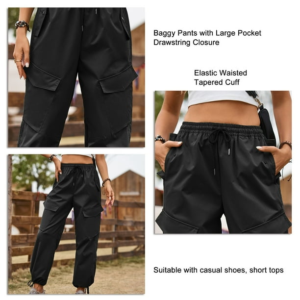 Pantalones holgados NikouMX con cintura elástica grande y bolsillo grande S  M L XL XXL