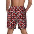 thumbnail image 2 of Lsque Mens Swim Trunks Red Floral Pattern - Bathing Suit Compression Liner - Beach Swim Shorts Swimwear - (S-3XL) - Stretch Quick Dry -Small, 2 of 9