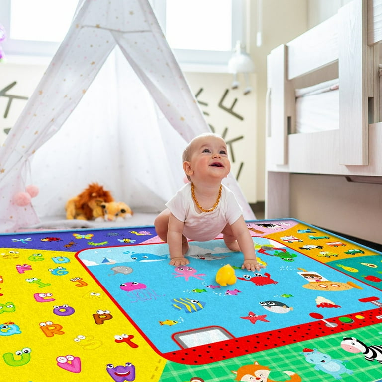 X Large Baby Crawling Mat,Baby Cotton Play Mat for Floor,79”x58