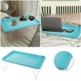 thumbnail image 1 of WIFKLSIIPG Simple Computer Desk Folding Computer Desk Creative Dining Tray Table Lazy Table Folding Dressing Table Small Table Blue(Blue), 1 of 6