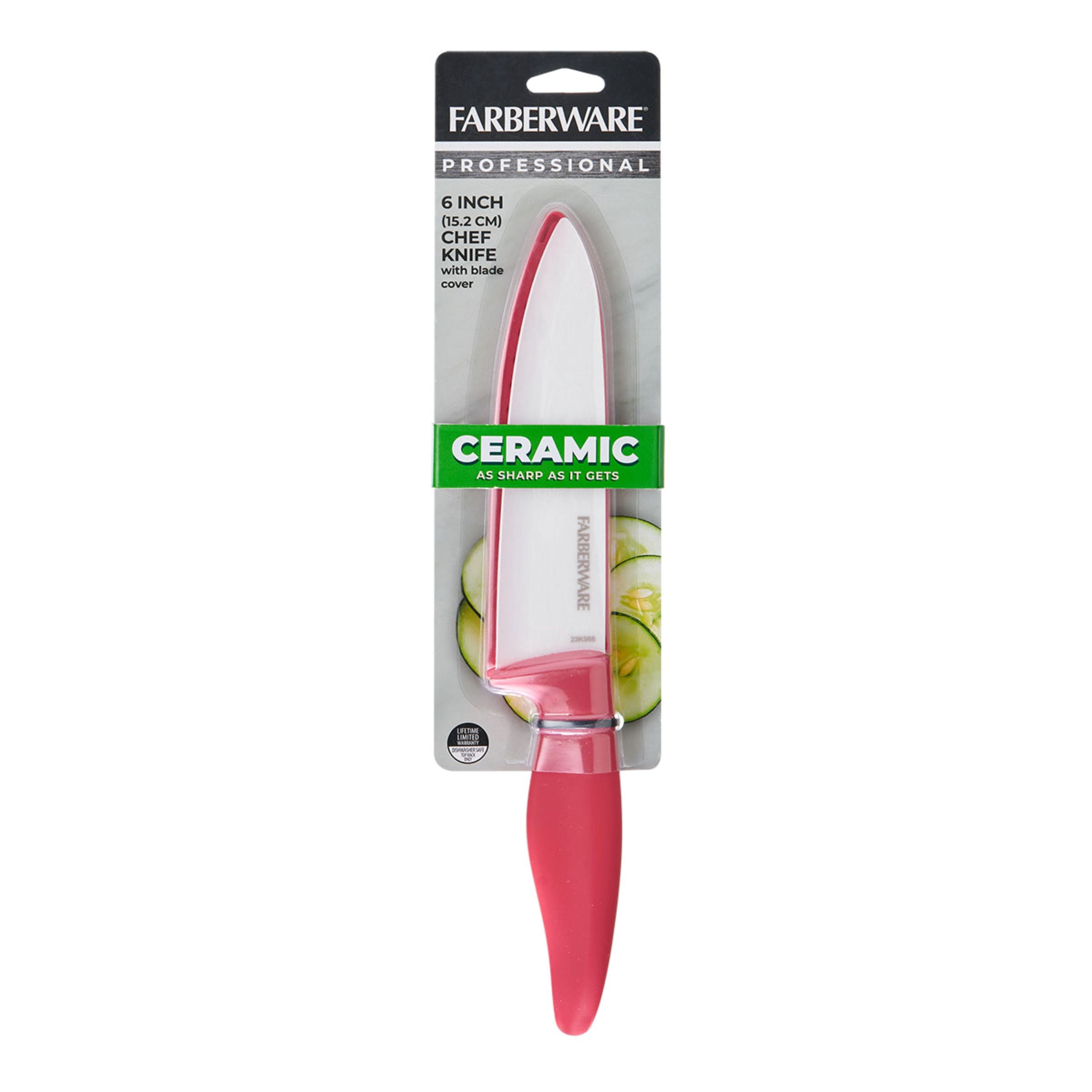 Farberware Professional 6-inch Ceramic Kitchen Chef Knife in Red