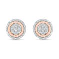 thumbnail image 1 of 10KT Rose and White Gold Round Diamond Studd Earring (1/10 cttw), 1 of 4