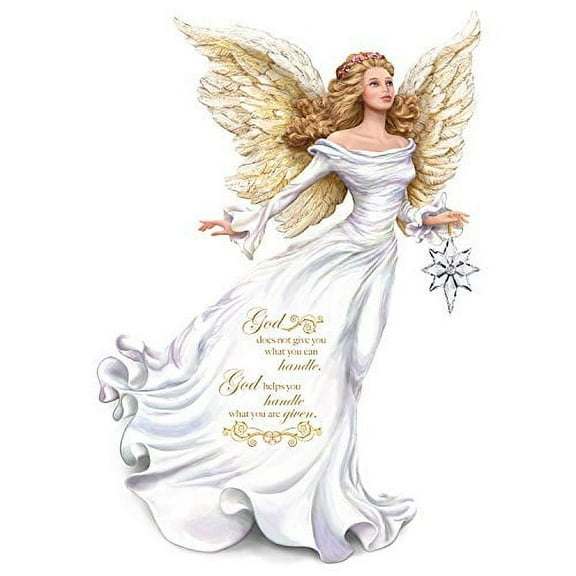 The Hamilton Collection "My Strength, My Guide" Angel Figurine with Swarovski Crystal by Dona Gelsinger 8-inches