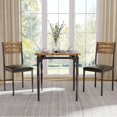 thumbnail image 5 of Dining Table Set for 2, 3 Piece Square Kitchen Dining Room Table Set with Spiral Table Legs for Small Spaces, Apartment, Brown, 5 of 6