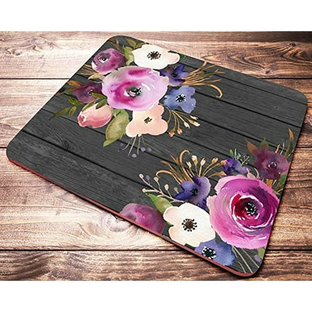 Floral Pink Flowers Mouse Pad Coworker Gifts Desk Accessories