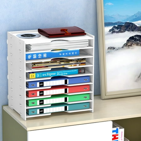 4 6 8 Tiers Desktop Organizer File Folder With Sliding Drawer And