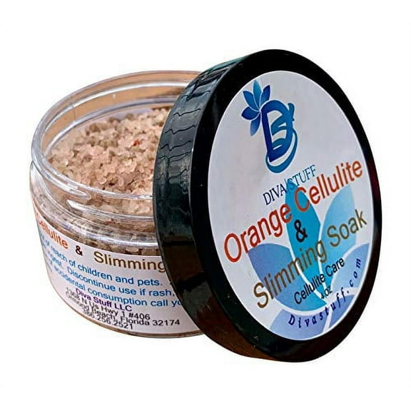 Cellulite and Slimming Salt Bath Soak with Orange Polyphenols, 4oz Jar, Diva Stuff