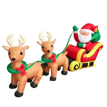 ALEKO CHID024 Inflatable Santa and Reindeer Delivery Trio with UL ...