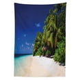 thumbnail image 3 of Ambesonne Beach Tablecloth Rectangular Table Cover, Sandy Coastline Surreal, 60"x90", Lime Green Blue Cream, 3 of 4