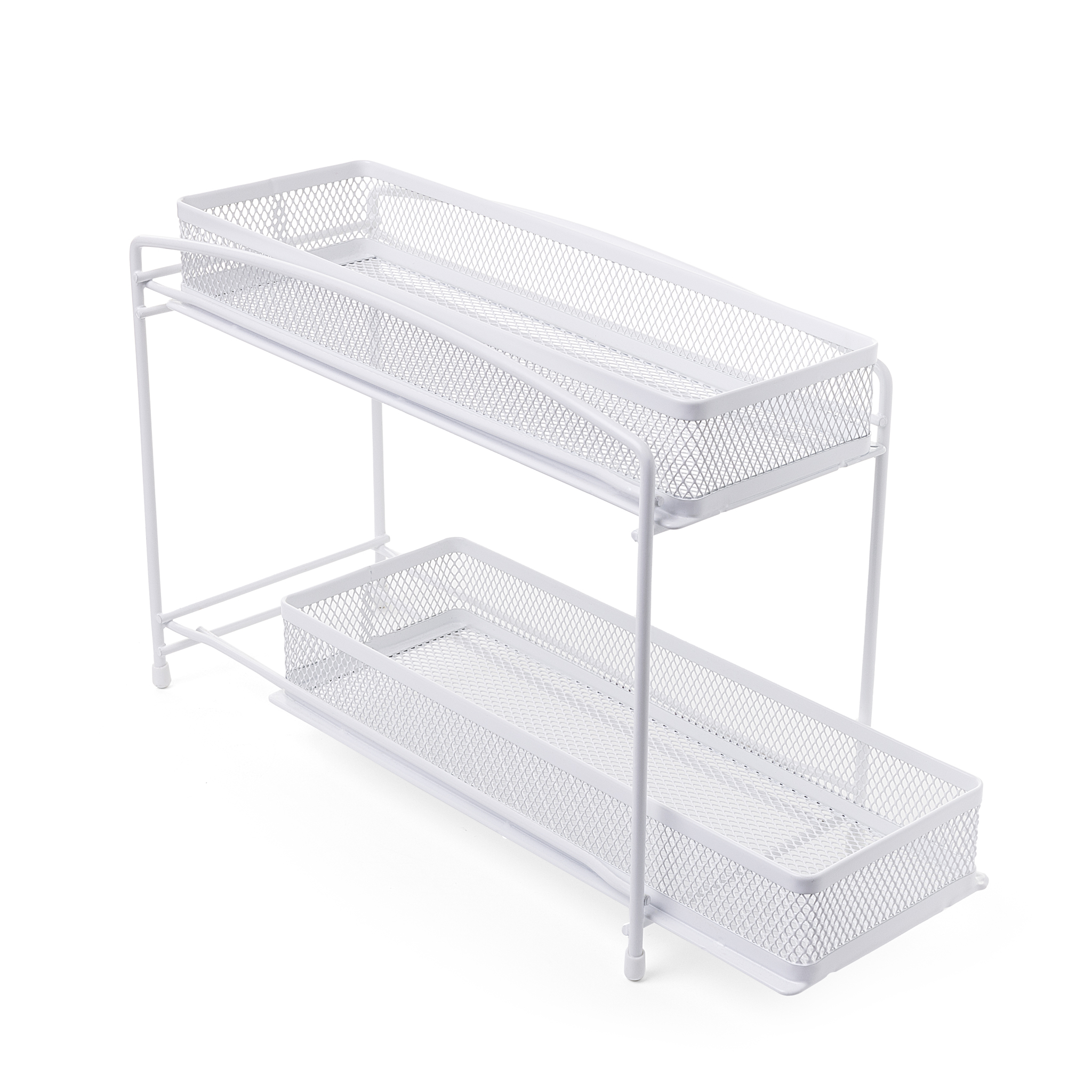 Mainstays 2-Tier Pull-Out Spice Organizer Rack, White photo 1