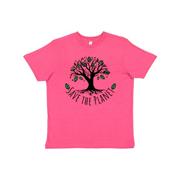 Inktastic Save the Planet Tree Design with Green Leaves Youth T-Shirt