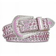 thumbnail image 1 of Granjero Gordo Cinturones con diamantes de imitación para mujer, cinturones con diamantes y brillantes para mujer, cinturones vaqueros occidentales con lentejuelas para jeans (rosa), 1 of 5
