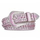 thumbnail image 1 of Nvzi Cinturones con diamantes de imitación para mujer, cinturones con diamantes y brillantes para mujer, cinturones vaqueros occidentales con lentejuelas para jeans (rosa), 1 of 5