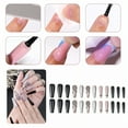 thumbnail image 7 of RAGUPEL 24Pcs Glue on Nails for Women,Hand-Drawn Design Coffin Press on Nails,Silver Glitter Nail Tips Square,Fake Nails with Designs for Daily Life,Dating,Gatherings and Photo Shoots,Style1, 7 of 7