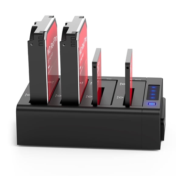 ORICO 4 Bay External Hard Drive Docking Station USB 3.0 to SATA I/II/III for 2.5''/3.5'' HDD SSD with Hard Drive Clone Function Slope Design Support