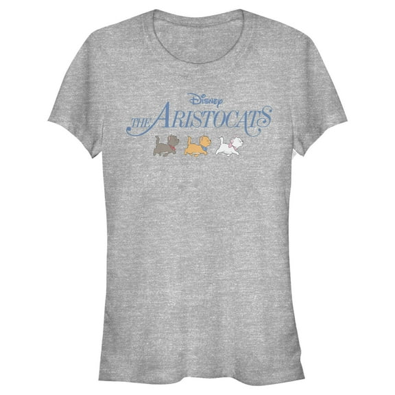 Junior's Aristocats Kitten Strut Movie Logo Graphic Tee Athletic Heather Medium