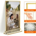 thumbnail image 5 of Lifewit 6 Pack 5x7 Sign Holder with Gold Borders, Clear Vertical Double-Sided Stand, Plastic Menu Holders, Table Number Holders Picture Frames for Wedding, Party, Restaurant Decor, 5 of 5