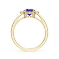 thumbnail image 2 of ANGARA Natural Tapered Shank 1.25 ct Tanzanite Ring with Diamond Accents in 14K Yellow Gold for Women (Size-8x6mm) | December Birthstone, Anniversary, Jewelry Gift for Women | Natural Tanzanite Ring, 2 of 8
