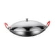 thumbnail image 3 of Sartén de acero inoxidable, sartén para saltear mariscos, sartén para parrilla coreana 9 pulgadas con tapa, 3 of 9