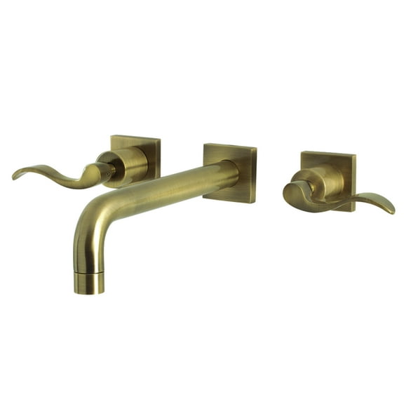 Kingston Brass KS6023DFL NuWave Two-Handle Wall Mount Roman Tub Faucet, Antique Brass