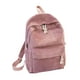 thumbnail image 2 of Mochila Escolar de Terciopelo a Rayas Estilo Coreano para Mujer | Material de Pana | 40X28X12Cm | Ligera (250G) | Color Rosa | Ideal para Estudiantes de Secundaria y Universidad, 2 of 6