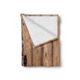 thumbnail image 2 of Rustic Soft Flannel Fleece Throw Blanket, Wooden Door with Iron Style Padlock Gate Exit Enclosed Space of Building Picture, Cozy Plush for Indoor and Outdoor Use, 50" x 60", Pale Brown, by Ambesonne, 2 of 6