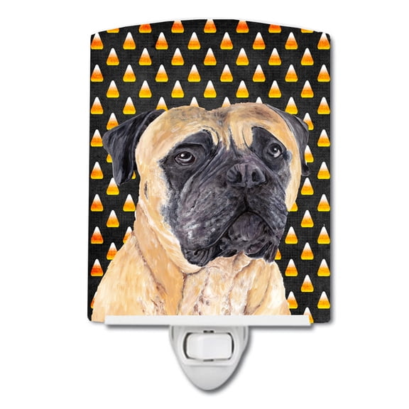 Mastiff Candy Corn Halloween Portrait Ceramic Night Light