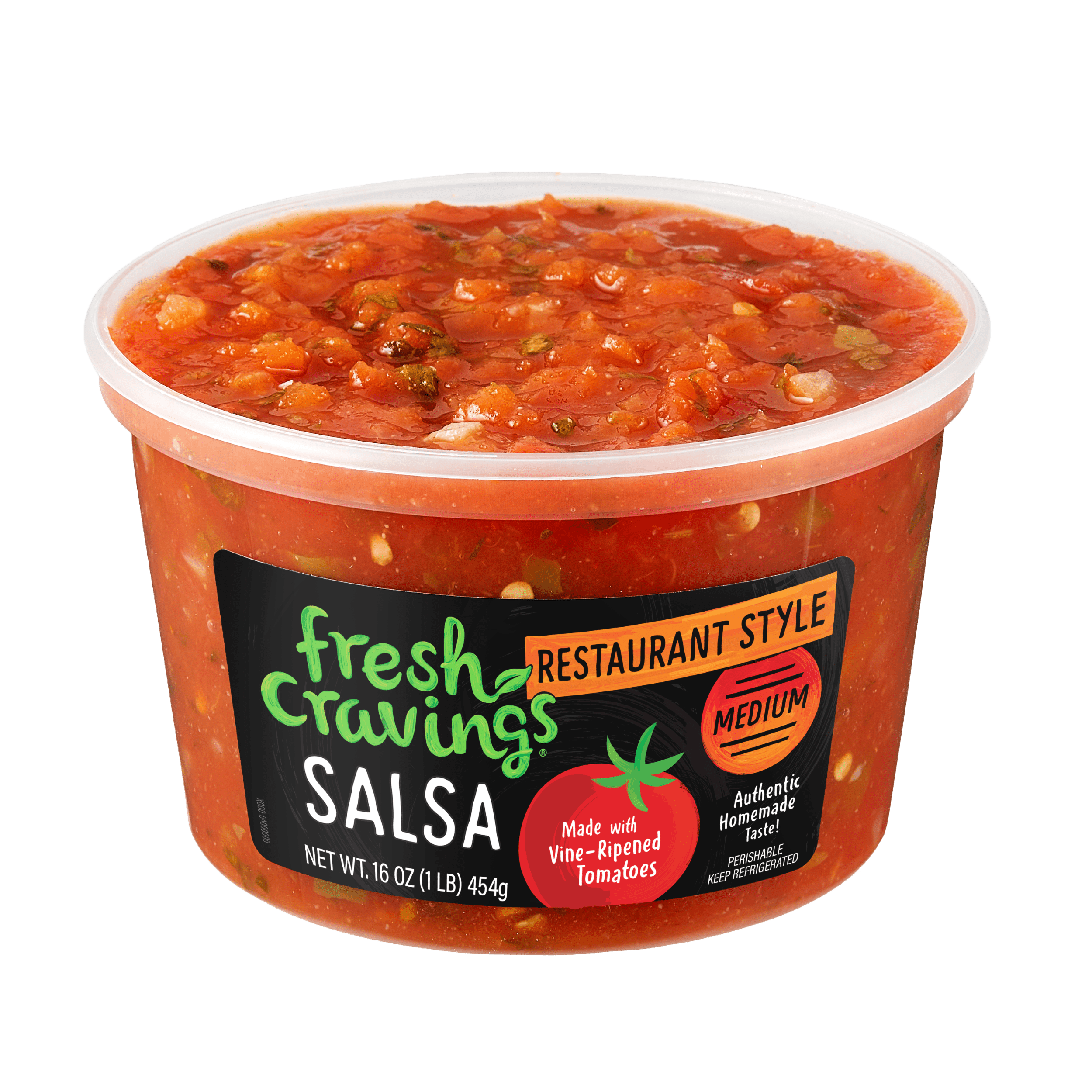 Fresh Cravings Restaurant Style Medium Salsa, 16 oz., Recyclable Plastic Tub, Refrigerated