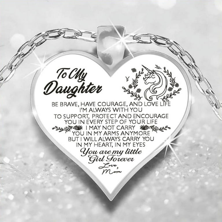 Yaoping To My Daughter Heart Necklace Pendant Daughter Necklace