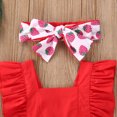 thumbnail image 7 of Douhoow Newborn Girls Jumpsuit Baby Ruffle Romper Backless Cherry Print Bodysuit with Headband, 7 of 7