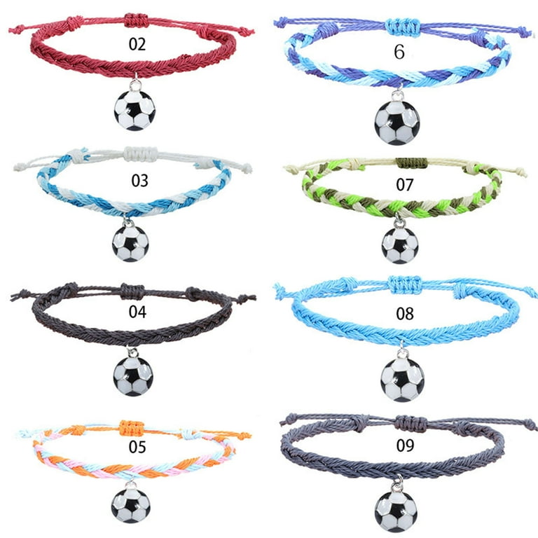 Soccer Charm Bracelets Soccer Party Favors Black Red White Brown
